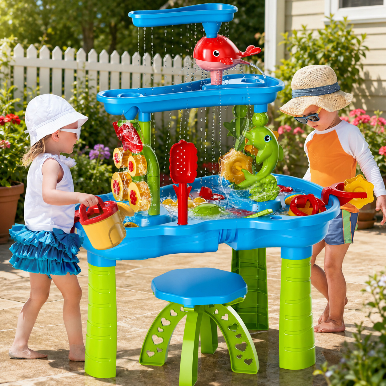 Mesa de agua interactiva para niños