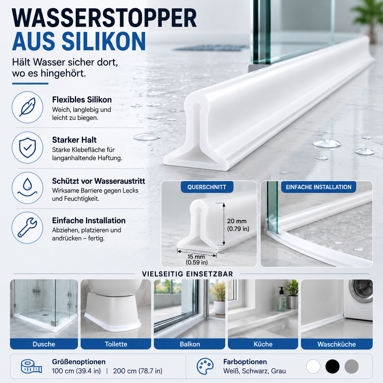 Wasserstopper Für Toilette Balkon Badezimmer Abdichtung