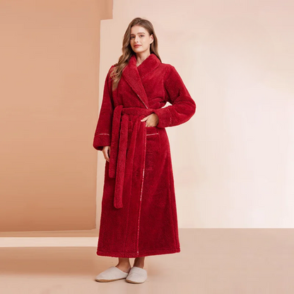 Women’s Men’s Flannel Bathrobe Soft Morning Robe Home