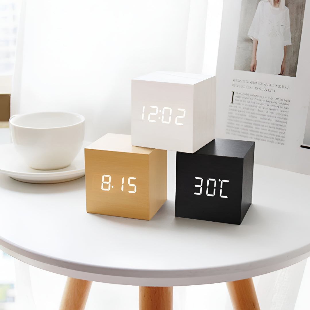 Sveglia digitale con display LED, temperatura, orologio da tavolo