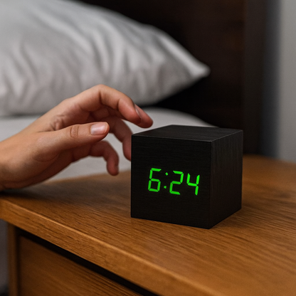 Wecker Digital LED Modern Holz Design Anzeige Funktionen