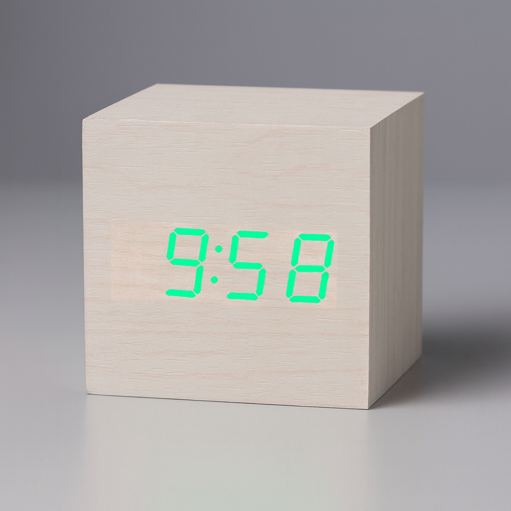 Wecker Digital LED Modern Holz Design Anzeige Funktionen