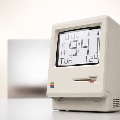 Alarm Clock Retro Table Clock Computer Design Illuminated Display Plastic