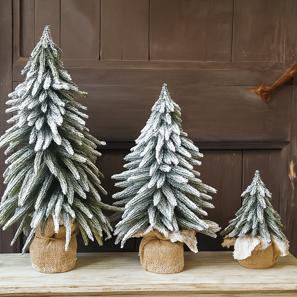 Weißer Weihnachtsbaum Mini Dekoration Tisch Schneeflocken