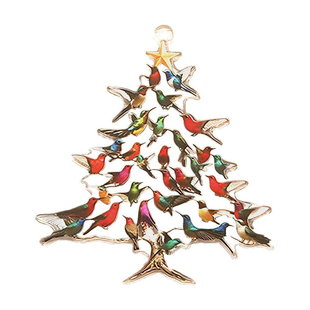 Weihnachtsbaumschmuck Kolibri Acrylbaum Anhänger handgefertigt