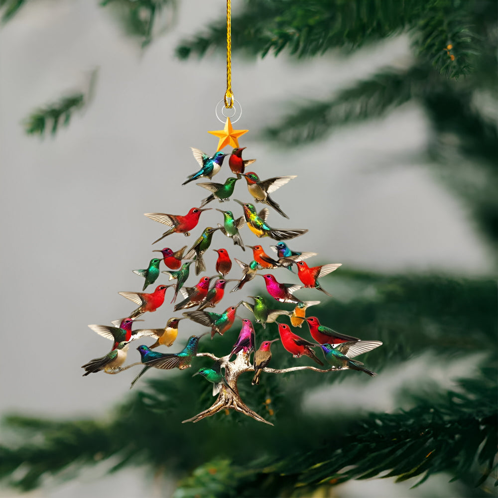 Weihnachtsbaumschmuck Kolibri Acrylbaum Anhänger handgefertigt