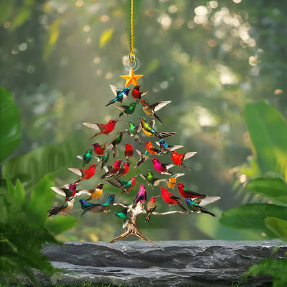 Weihnachtsbaumschmuck Kolibri Acrylbaum Anhänger handgefertigt