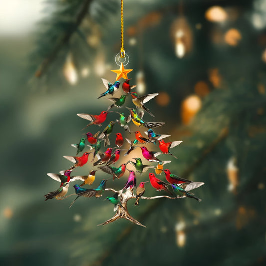 Weihnachtsbaumschmuck Kolibri Acrylbaum Anhänger handgefertigt