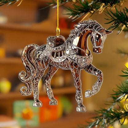 Weihnachten Pferd Ornament Acryl Handgefertigte Baumdekoration