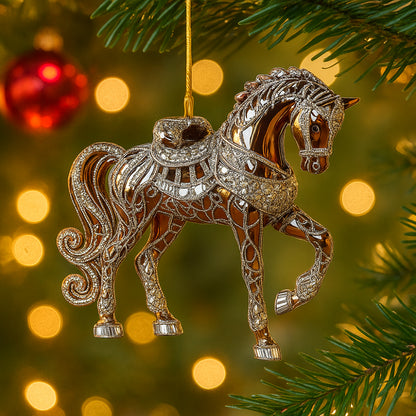 Weihnachten Pferd Ornament Acryl Handgefertigte Baumdekoration