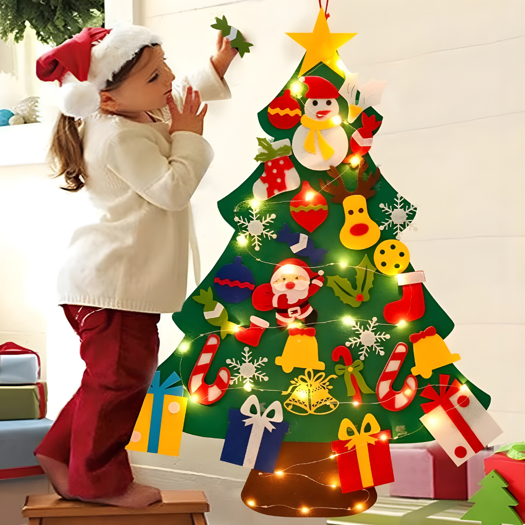 Christmas Felt Tree Children Learning Game Ornament Decoration Tree