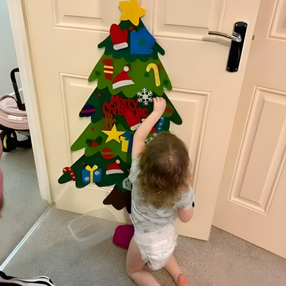 Christmas Felt Tree Children Learning Game Ornament Set LED