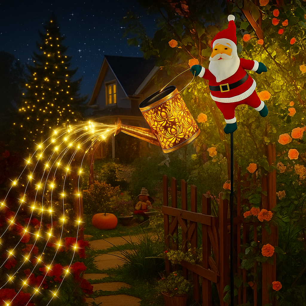Weihnachten Solar Lichterkette Außen Garten Deko Laterne Santa