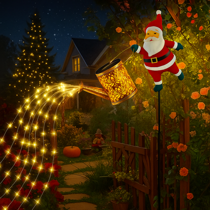 Weihnachten Solar Lichterkette Außen Garten Deko Laterne Santa