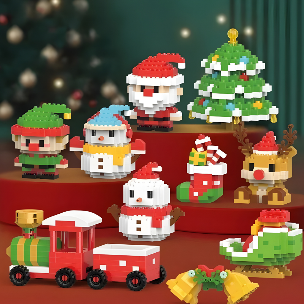 Christmas Toy Mini Building Blocks Set Decorative Figures