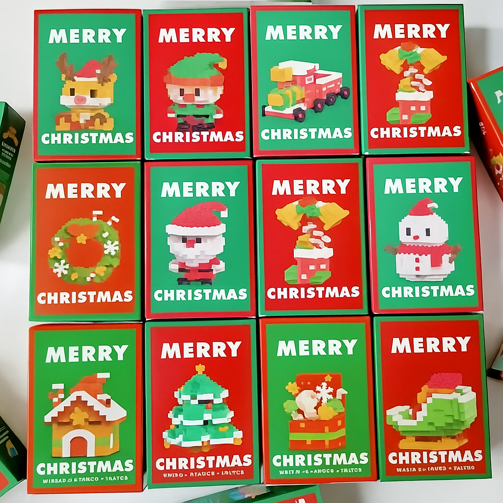 Christmas Toy Mini Building Blocks Set Decorative Figures
