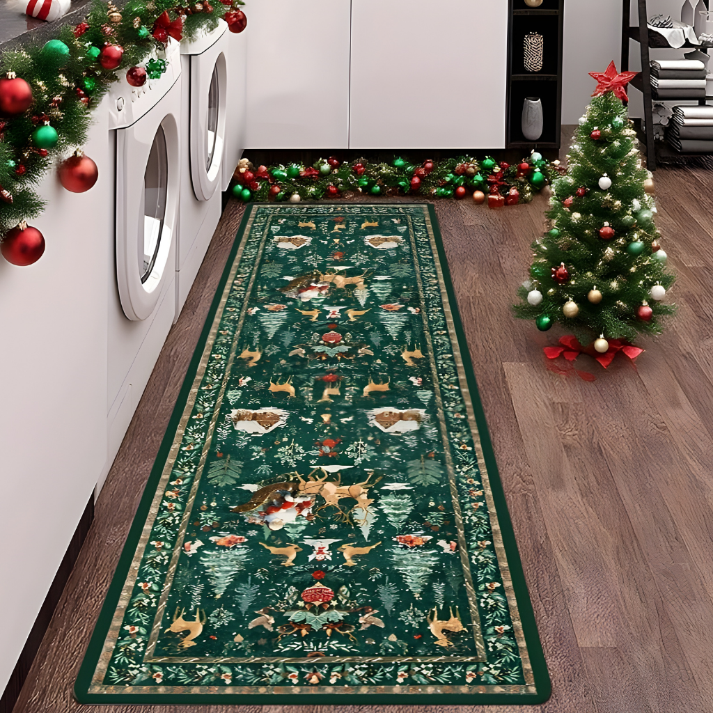 Weihnachtlicher Teppich Läufer Design Rutschfest Wohnkultur
