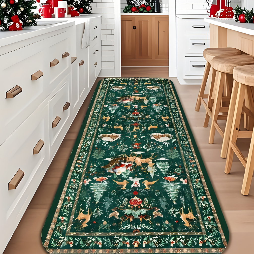 Weihnachtlicher Teppich Läufer Design Rutschfest Wohnkultur