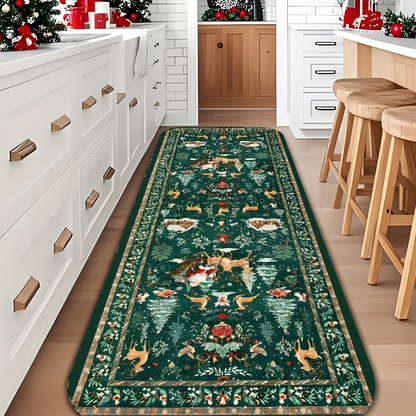 Weihnachtlicher Teppich Läufer Design Rutschfest Wohnkultur
