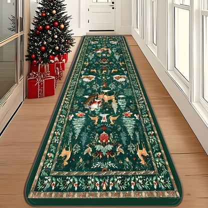 Weihnachtlicher Teppich Läufer Design Rutschfest Wohnkultur