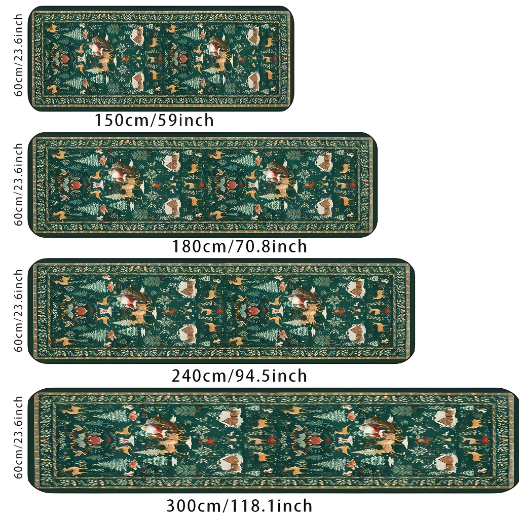 Weihnachtlicher Teppich Läufer Design Rutschfest Wohnkultur