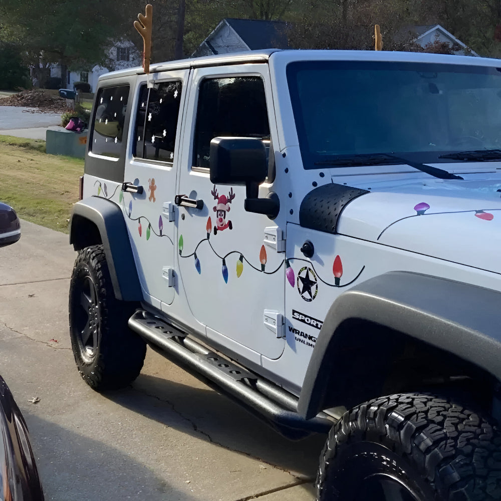 Weihnachts Deko Auto Magnetisch Reflektierende Lichter Set Außen