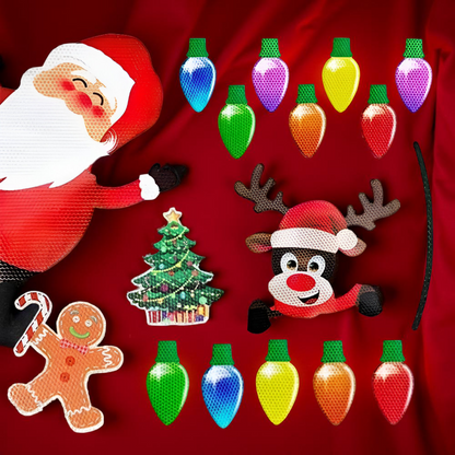 Weihnachts Deko Auto Magnetisch Reflektierende Lichter Set Außen