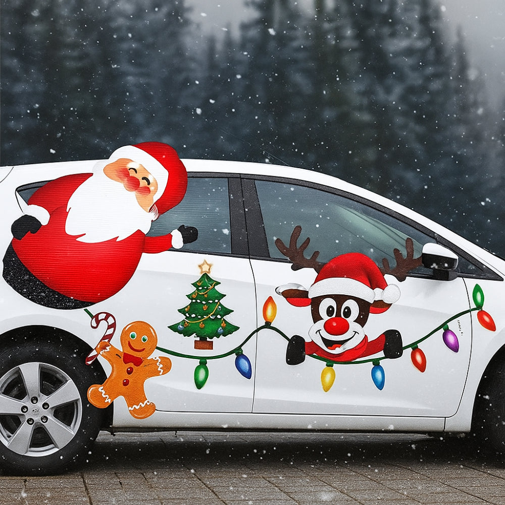 Weihnachts Deko Auto Magnetisch Reflektierende Lichter Set Außen