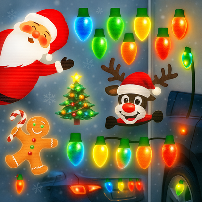 Weihnachts Deko Magnetische Glühbirnen Aufkleber