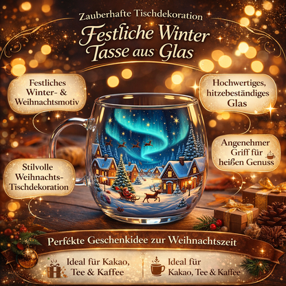 Christmas Glass Mug Festive Winter Drinkware