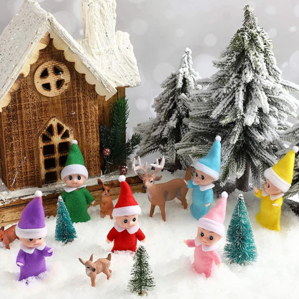 Weihnachtsdeko Elf Puppe Mini Dekoration für Kinder und Familie 5