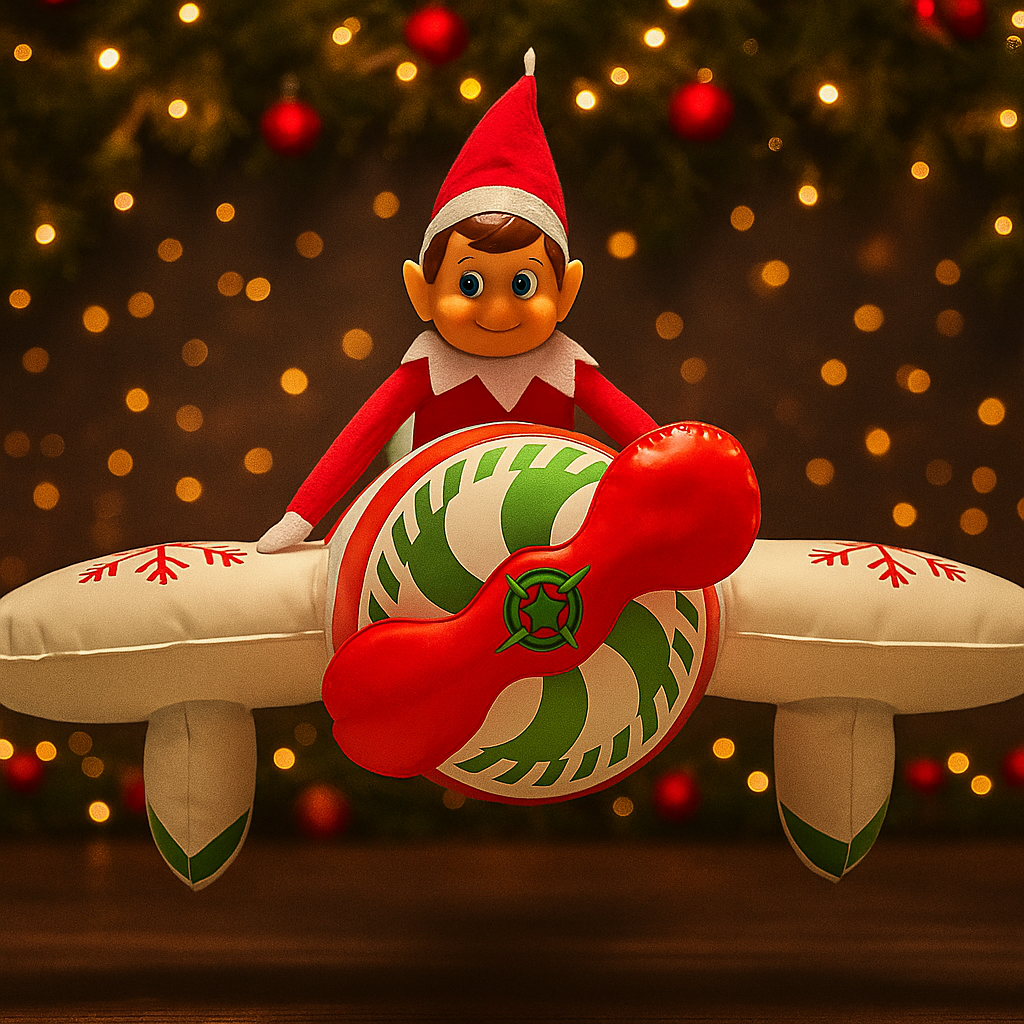 Weihnachtsdeko Aufblasbarer Elf Kit 24 Flugzeug Geschenkfigur