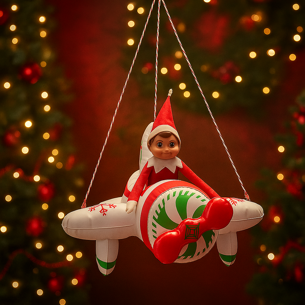 Weihnachtsdeko Aufblasbarer Elf Kit 24 Flugzeug Geschenkfigur