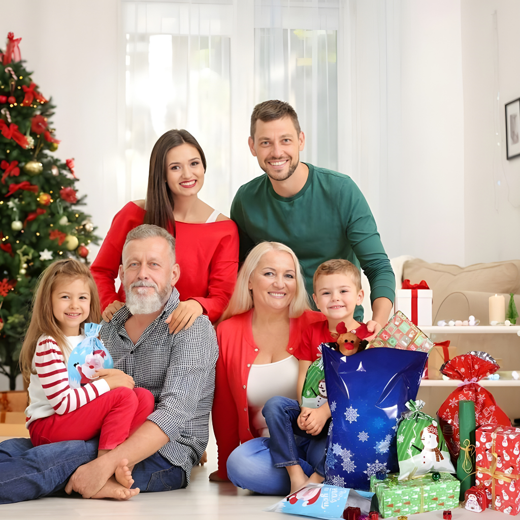 Weihnachts Geschenkbeutel Wiederverwendbar Aluminiumfolie Geschenktasche