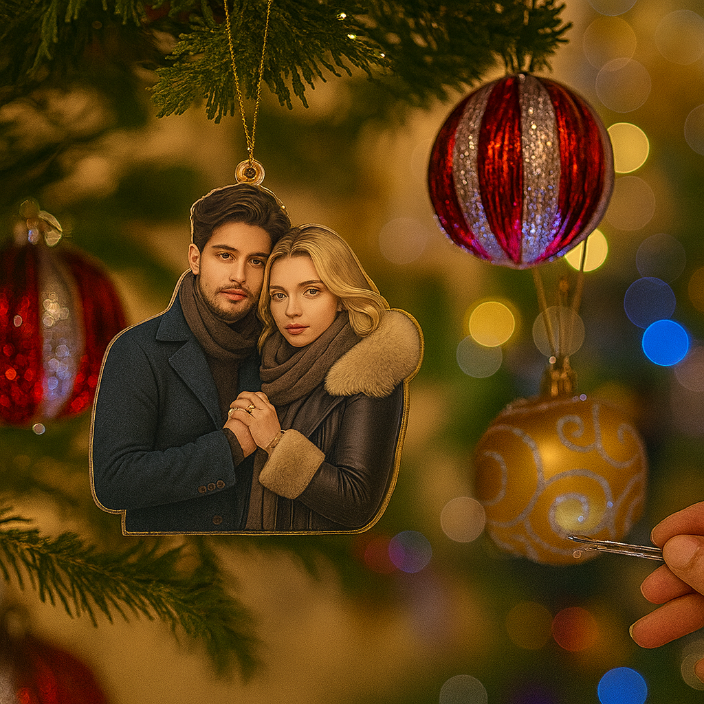 Weihnachtsanhänger Personalisiert Acryl Foto Deko Ornament