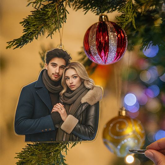 Weihnachtsanhänger Personalisiert Acryl Foto Deko Ornament