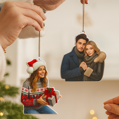 Weihnachtsanhänger Personalisiert Acryl Foto Deko Ornament