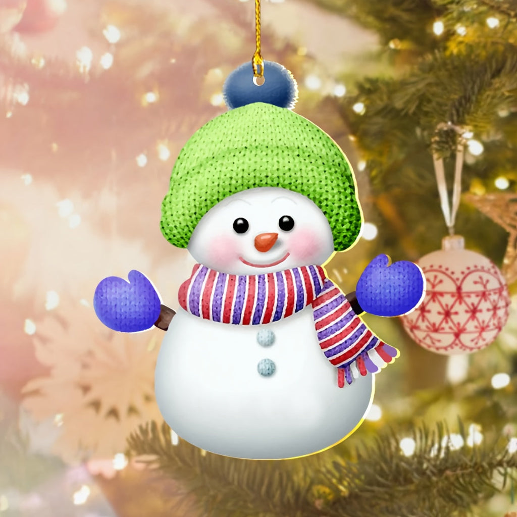 Weihnachtsanhänger Personalisiert Schneemann Kunststoff Deko