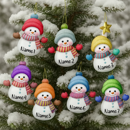 Weihnachtsanhänger Personalisiert Schneemann Kunststoff Deko