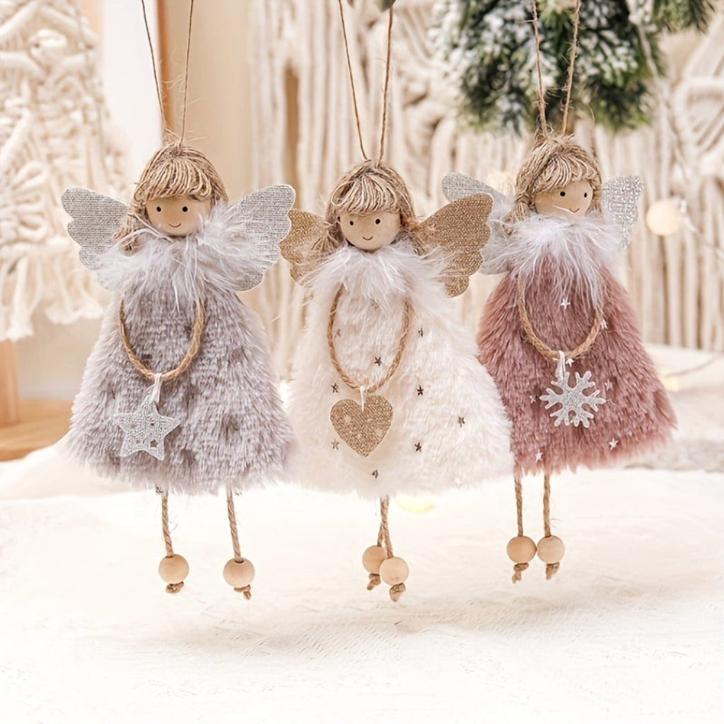 Christmas Ornament Fabric Angel Decoration Hanging Figure Set