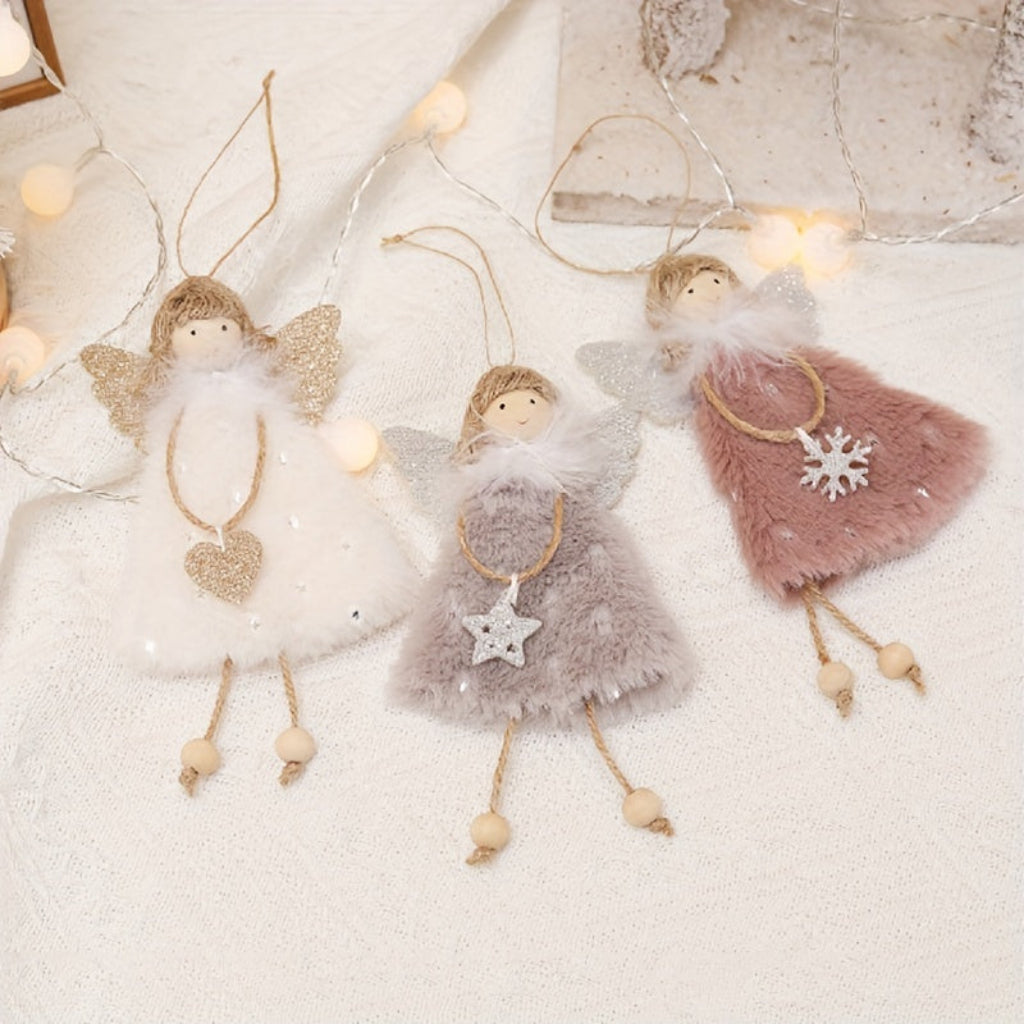 Christmas Ornament Fabric Angel Decoration Hanging Figure Set