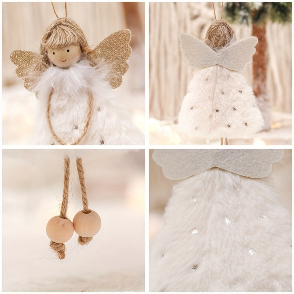 Christmas Ornament Fabric Angel Decoration Hanging Figure Set
