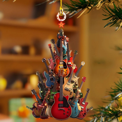 Weihnachtsbaum Anhänger Gitarren Weihnachts Ornament Handgemacht Akryl