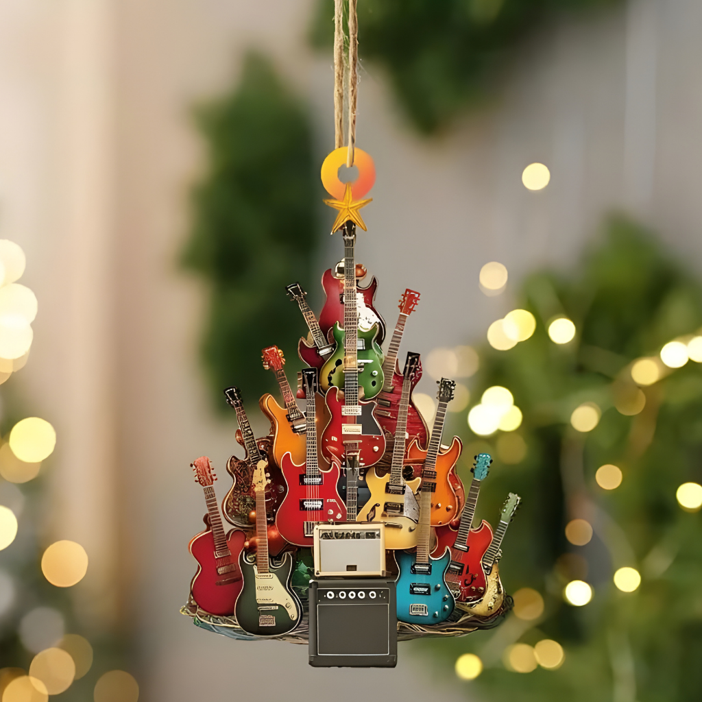 Weihnachtsbaum Anhänger Gitarren Weihnachts Ornament Handgemacht Akryl
