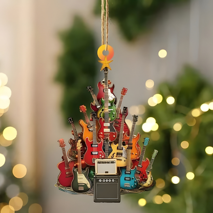 Weihnachtsbaum Anhänger Gitarren Weihnachts Ornament Handgemacht Akryl