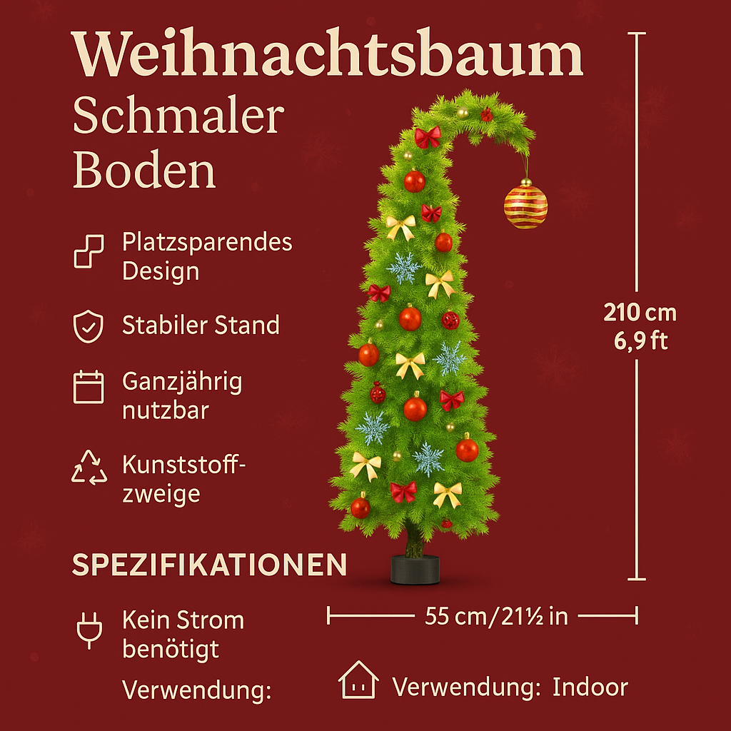 Christmas Tree Slim Floor Indoor Artificial Decoration