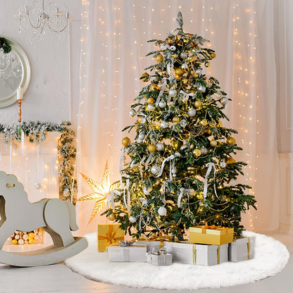 Christmas Tree Skirt Fluffy Polyester Classic Christmas Decoration