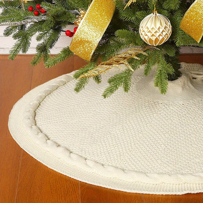 Weihnachtsbaumdecke Gestrickt Polyester Runde Weihnachtsdeko