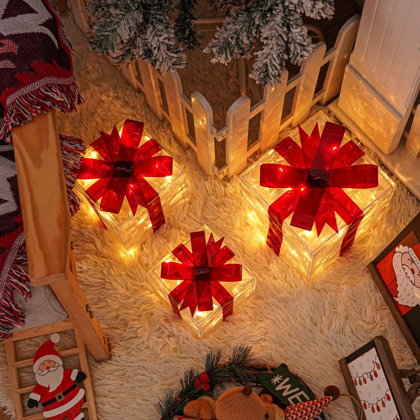 Christmas lighting outdoor LED gift box decoration set