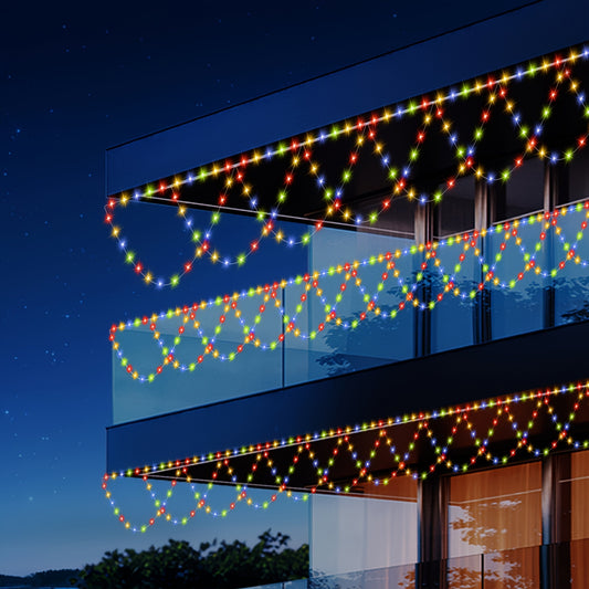 Weihnachtsbeleuchtung Außen LED Hänge Lichterkette Balkon Dekoration